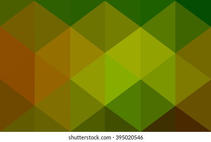 Multicolor dark green, yellow, orange polygonal illustration, which consist of triangles. Geometric background in Origami style with gradient. Triangular design for your business.