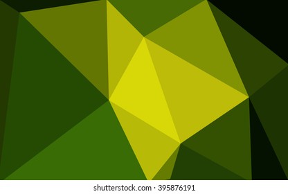 Multicolor dark green, yellow, orange polygonal illustration, which consist of triangles. Geometric background in Origami style with gradient. Triangular design for your business.