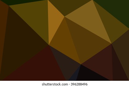 Multicolor dark green, yellow, orange polygonal illustration, which consist of triangles. Geometric background in Origami style with gradient. Triangular design for your business.
