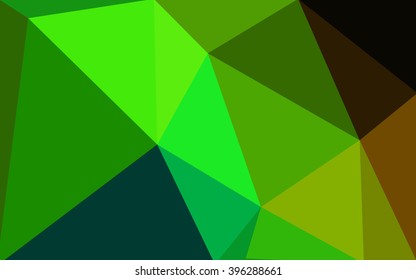 Multicolor dark green, yellow, orange polygonal illustration, which consist of triangles. Geometric background in Origami style with gradient. Triangular design for your business.