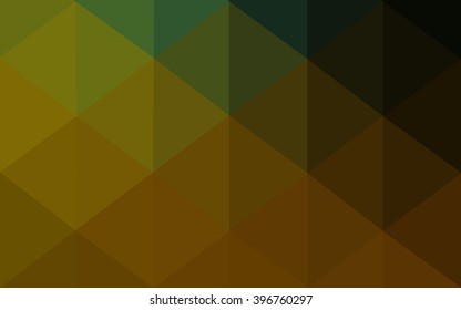 Multicolor dark green, yellow, orange polygonal illustration, which consist of triangles. Geometric background in Origami style with gradient. Triangular design for your business.