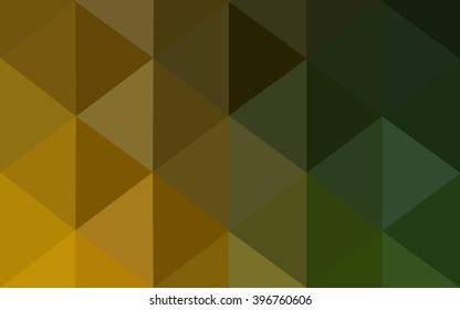 Multicolor dark green, yellow, orange polygonal illustration, which consist of triangles. Geometric background in Origami style with gradient. Triangular design for your business.