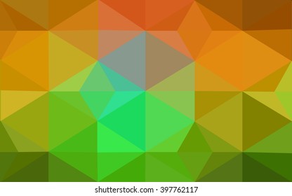 Multicolor dark green, yellow, orange polygonal illustration, which consist of triangles. Geometric background in Origami style with gradient. Triangular design for your business. Multicolor dark green, yellow, orange polygonal illustration, which consist of triangles. Geometric background in Origami style with gradient. Triangular design for your business.