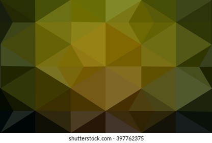 Multicolor dark green, yellow, orange polygonal illustration, which consist of triangles. Geometric background in Origami style with gradient. Triangular design for your business.