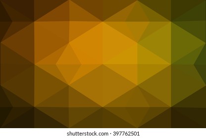 Multicolor dark green, yellow, orange polygonal illustration, which consist of triangles. Geometric background in Origami style with gradient. Triangular design for your business.