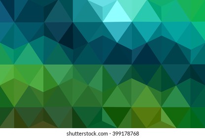 Multicolor dark green, yellow, orange polygonal illustration, which consist of triangles. Geometric background in Origami style with gradient. Triangular design for your business.