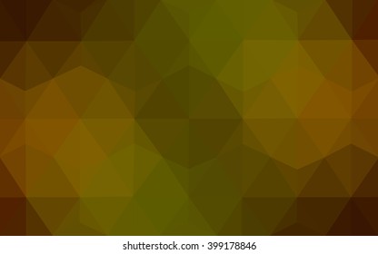 Multicolor dark green, yellow, orange polygonal illustration, which consist of triangles. Geometric background in Origami style with gradient. Triangular design for your business.