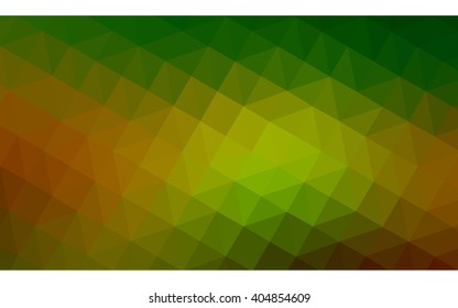 Multicolor dark green, yellow, orange polygonal illustration, which consist of triangles. Geometric background in Origami style with gradient. Triangular design for your business.