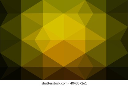 Multicolor dark green, yellow, orange polygonal illustration, which consist of triangles. Geometric background in Origami style with gradient. Triangular design for your business.