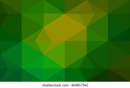 Multicolor dark green, yellow, orange polygonal illustration, which consist of triangles. Geometric background in Origami style with gradient. Triangular design for your business.