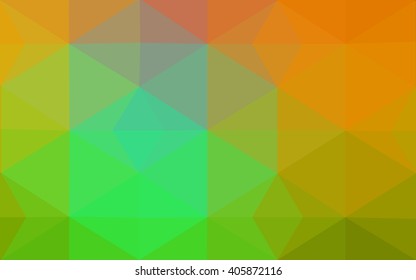 Multicolor dark green, yellow, orange polygonal illustration, which consist of triangles. Geometric background in Origami style with gradient. Triangular design for your business.