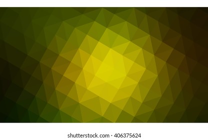 Multicolor dark green, yellow, orange polygonal illustration, which consist of triangles. Geometric background in Origami style with gradient. Triangular design for your business.