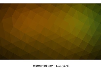 Multicolor dark green, yellow, orange polygonal illustration, which consist of triangles. Geometric background in Origami style with gradient. Triangular design for your business.