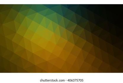 Multicolor dark green, yellow, orange polygonal illustration, which consist of triangles. Geometric background in Origami style with gradient. Triangular design for your business.