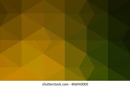 Multicolor dark green, yellow, orange polygonal illustration, which consist of triangles. Geometric background in Origami style with gradient. Triangular design for your business.