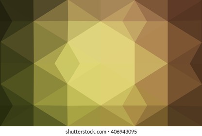 Multicolor dark green, yellow, orange polygonal illustration, which consist of triangles. Geometric background in Origami style with gradient. Triangular design for your business.