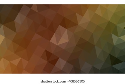 Multicolor dark green, yellow, orange polygonal illustration, which consist of triangles. Geometric background in Origami style with gradient. Triangular design for your business.
