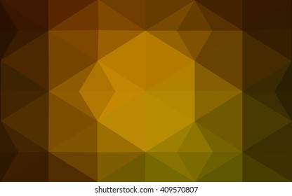 Multicolor dark green, yellow, orange polygonal illustration, which consist of triangles. Geometric background in Origami style with gradient. Triangular design for your business.