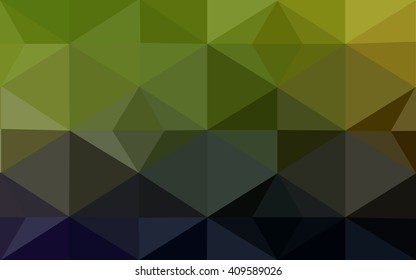 Multicolor dark green, yellow, orange polygonal illustration, which consist of triangles. Geometric background in Origami style with gradient. Triangular design for your business.