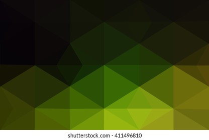 Multicolor dark green, yellow, orange polygonal illustration, which consist of triangles. Geometric background in Origami style with gradient. Triangular design for your business.