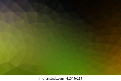 Multicolor dark green, yellow, orange polygonal illustration, which consist of triangles. Geometric background in Origami style with gradient. Triangular design for your business.