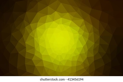 Multicolor dark green, yellow, orange polygonal illustration, which consist of triangles. Geometric background in Origami style with gradient. Triangular design for your business.