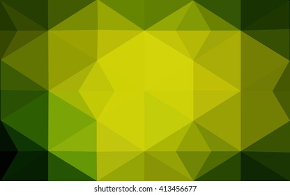 Multicolor dark green, yellow, orange polygonal illustration, which consist of triangles. Geometric background in Origami style with gradient. Triangular design for your business.