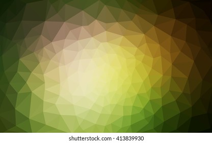 Multicolor dark green, yellow, orange polygonal illustration, which consist of triangles. Geometric background in Origami style with gradient. Triangular design for your business.