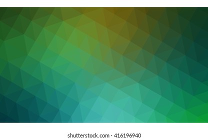 Multicolor dark green, yellow, orange polygonal illustration, which consist of triangles. Geometric background in Origami style with gradient. Triangular design for your business.