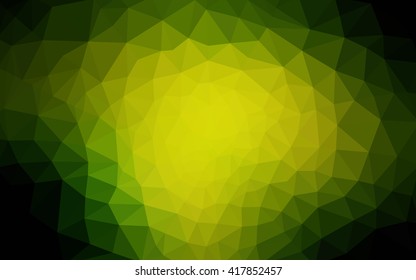 Multicolor dark green, yellow, orange polygonal illustration, which consist of triangles. Geometric background in Origami style with gradient. Triangular design for your business.
