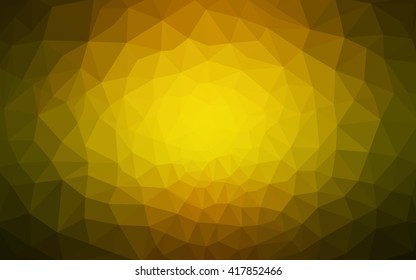 Multicolor dark green, yellow, orange polygonal illustration, which consist of triangles. Geometric background in Origami style with gradient. Triangular design for your business.