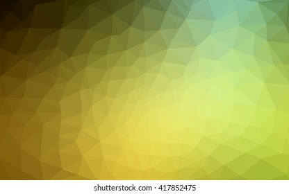 Multicolor dark green, yellow, orange polygonal illustration, which consist of triangles. Geometric background in Origami style with gradient. Triangular design for your business.