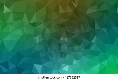 Multicolor dark green, yellow, orange polygonal illustration, which consist of triangles. Geometric background in Origami style with gradient. Triangular design for your business.