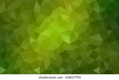 Multicolor dark green, yellow, orange polygonal illustration, which consist of triangles. Geometric background in Origami style with gradient. Triangular design for your business.
