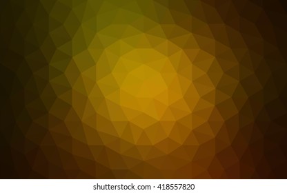 Multicolor dark green, yellow, orange polygonal illustration, which consist of triangles. Geometric background in Origami style with gradient. Triangular design for your business.