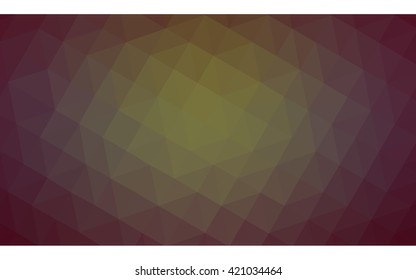 Multicolor dark green, yellow, orange polygonal illustration, which consist of triangles. Geometric background in Origami style with gradient. Triangular design for your business.