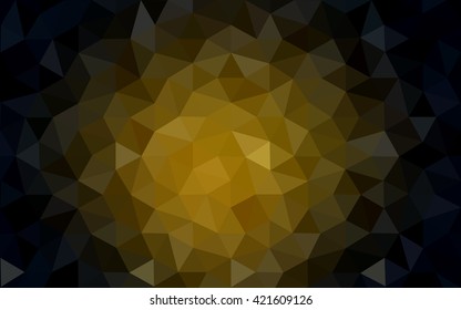 Multicolor dark green, yellow, orange polygonal illustration, which consist of triangles. Geometric background in Origami style with gradient. Triangular design for your business.