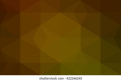 Multicolor dark green, yellow, orange polygonal illustration, which consist of triangles. Geometric background in Origami style with gradient. Triangular design for your business.