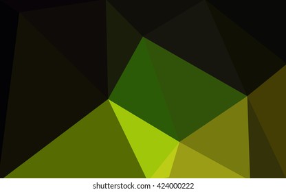 Multicolor dark green, yellow, orange polygonal illustration, which consist of triangles. Geometric background in Origami style with gradient. Triangular design for your business.