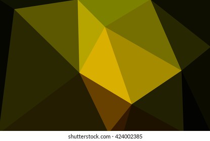 Multicolor dark green, yellow, orange polygonal illustration, which consist of triangles. Geometric background in Origami style with gradient. Triangular design for your business.