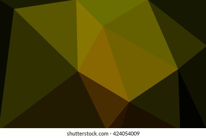 Multicolor dark green, yellow, orange polygonal illustration, which consist of triangles. Geometric background in Origami style with gradient. Triangular design for your business.