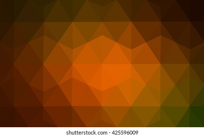 Multicolor dark green, yellow, orange polygonal illustration, which consist of triangles. Geometric background in Origami style with gradient. Triangular design for your business.
