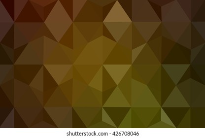 Multicolor dark green, yellow, orange polygonal illustration, which consist of triangles. Geometric background in Origami style with gradient. Triangular design for your business.