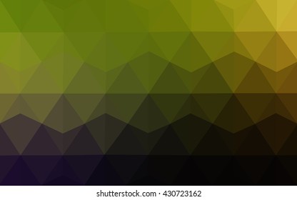Multicolor dark green, yellow, orange polygonal illustration, which consist of triangles. Geometric background in Origami style with gradient. Triangular design for your business.
