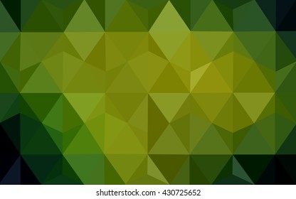 Multicolor dark green, yellow, orange polygonal illustration, which consist of triangles. Geometric background in Origami style with gradient. Triangular design for your business.