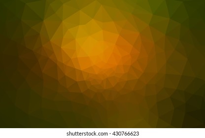 Multicolor dark green, yellow, orange polygonal illustration, which consist of triangles. Geometric background in Origami style with gradient. Triangular design for your business.