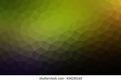 Multicolor dark green, yellow, orange polygonal illustration, which consist of triangles. Geometric background in Origami style with gradient. Triangular design for your business.