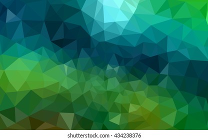 Multicolor dark green, yellow, orange polygonal illustration, which consist of triangles. Geometric background in Origami style with gradient. Triangular design for your business.