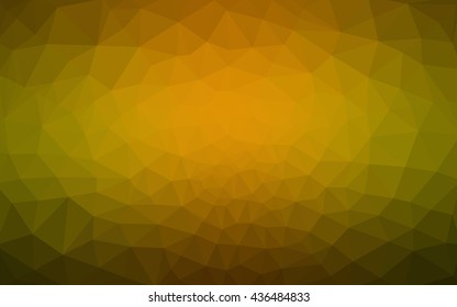 Multicolor dark green, yellow, orange polygonal illustration, which consist of triangles. Geometric background in Origami style with gradient. Triangular design for your business.