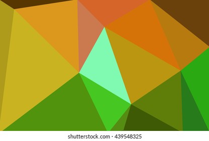 Multicolor dark green, yellow, orange polygonal illustration, which consist of triangles. Geometric background in Origami style with gradient. Triangular design for your business.